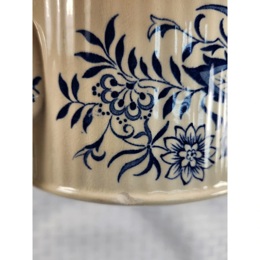 Beautiful Blue and White Sadler Onion Teapot Staffordshire England